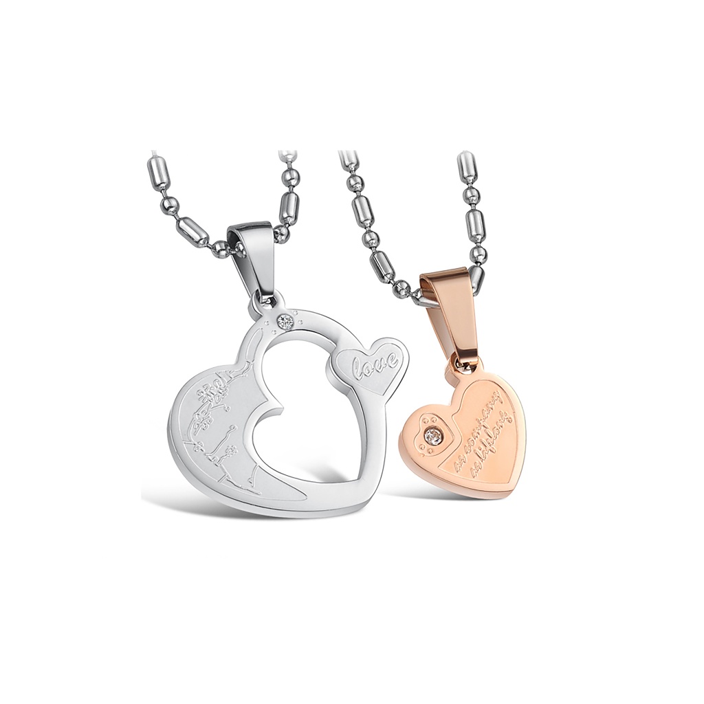 Couples Heart Puzzle Necklaces